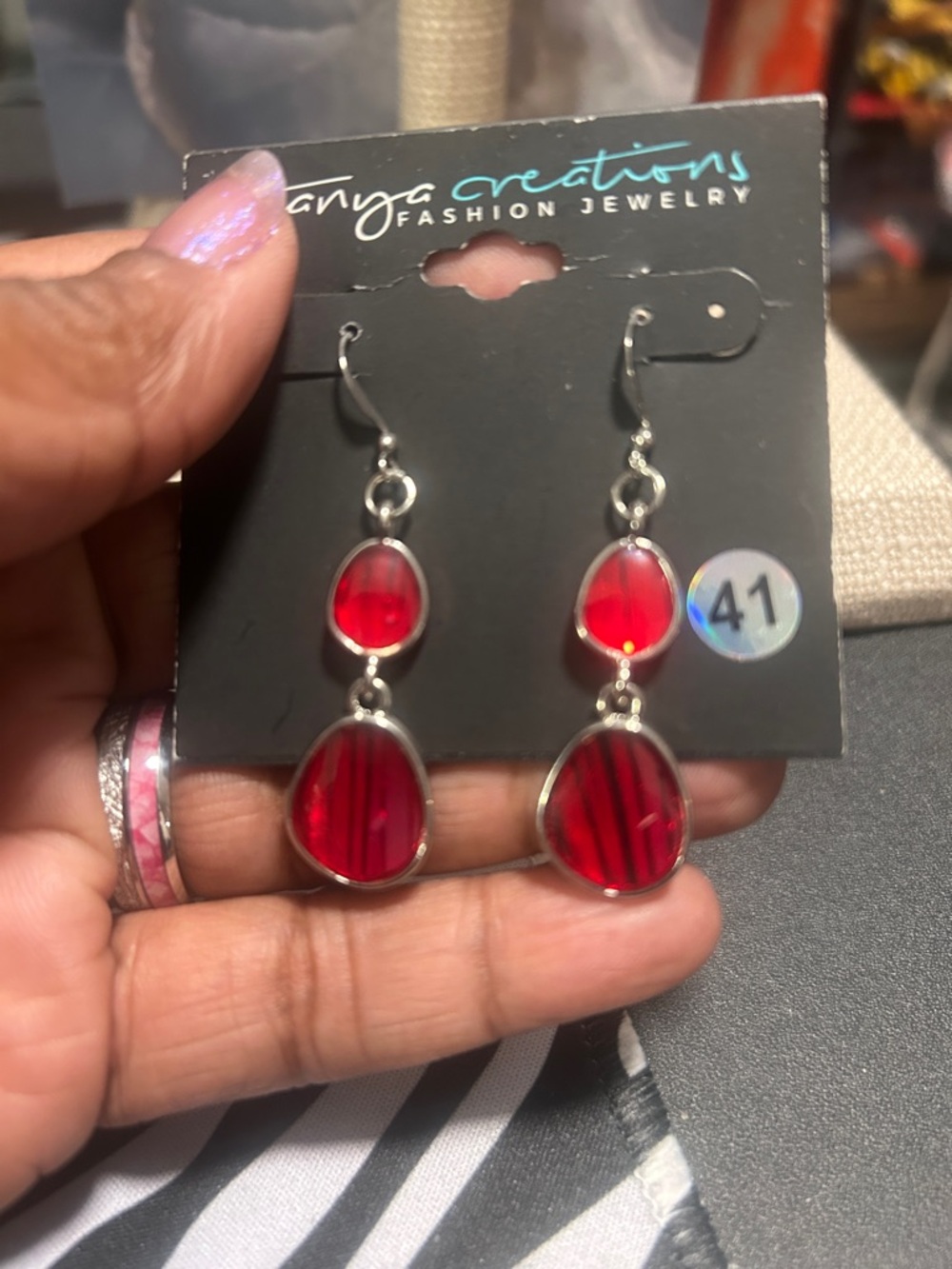 Red Dangle Earrings - Fashion Jewelry